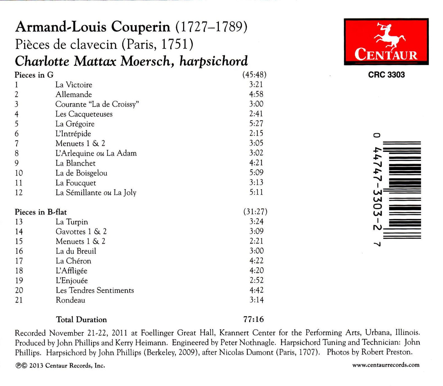 Couperin: Pièces de clavecin