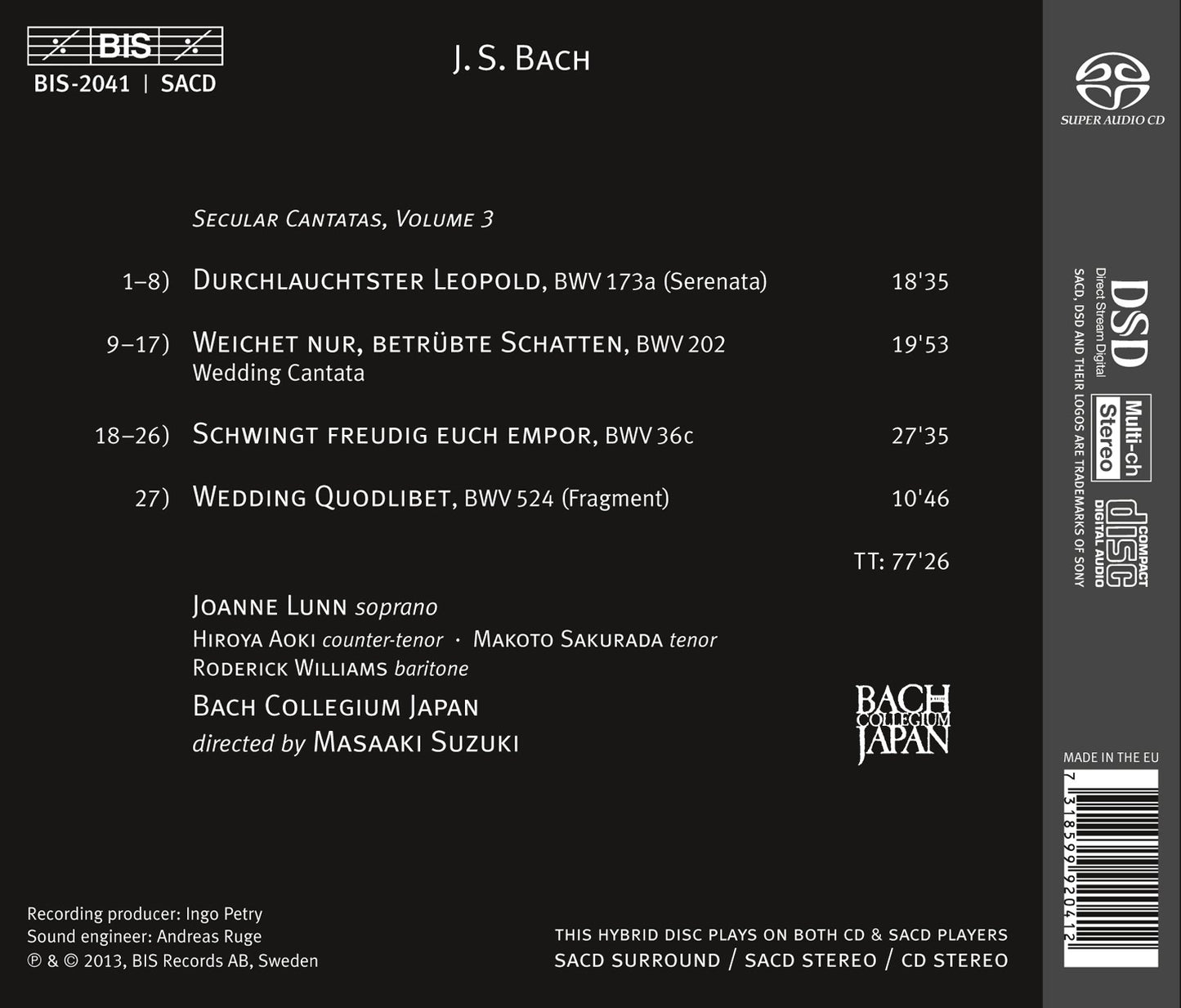 Bach: Secular Cantatas, Vol. 3