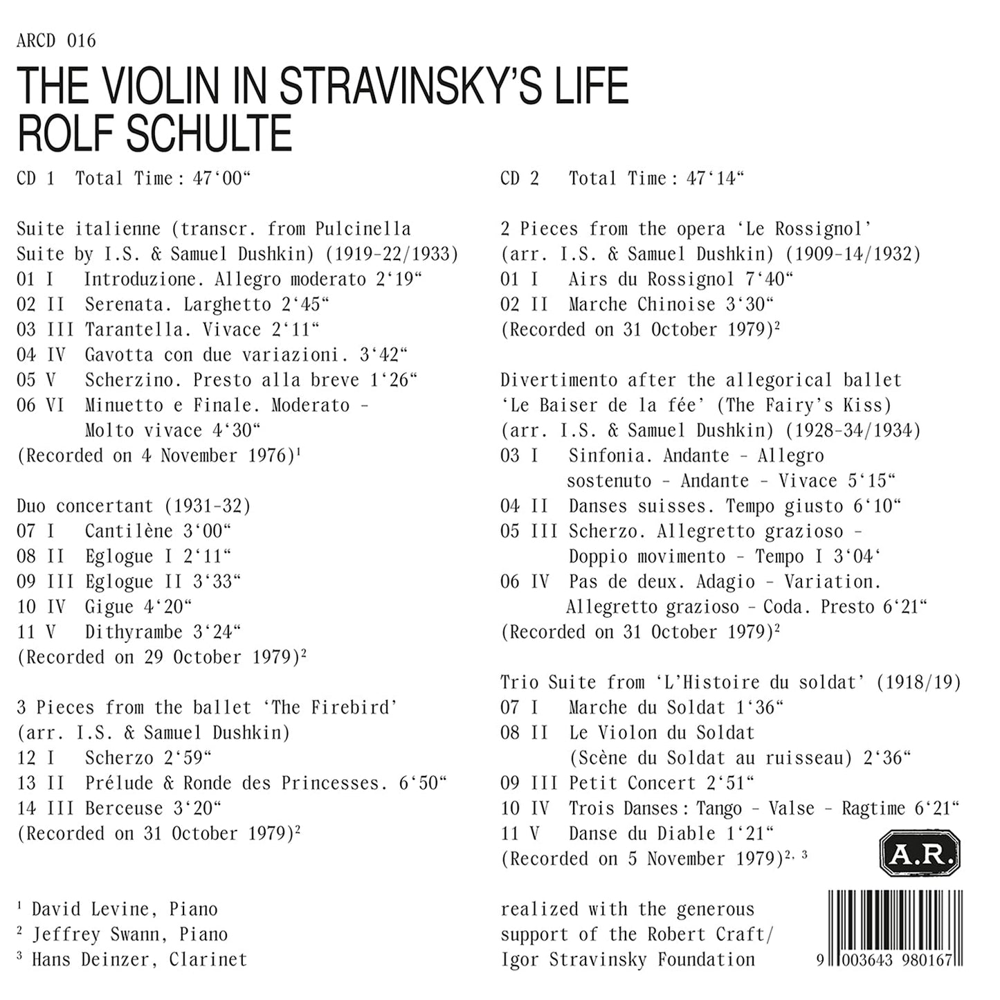 THE VIOLIN IN STRAVINSKY'S LIF
