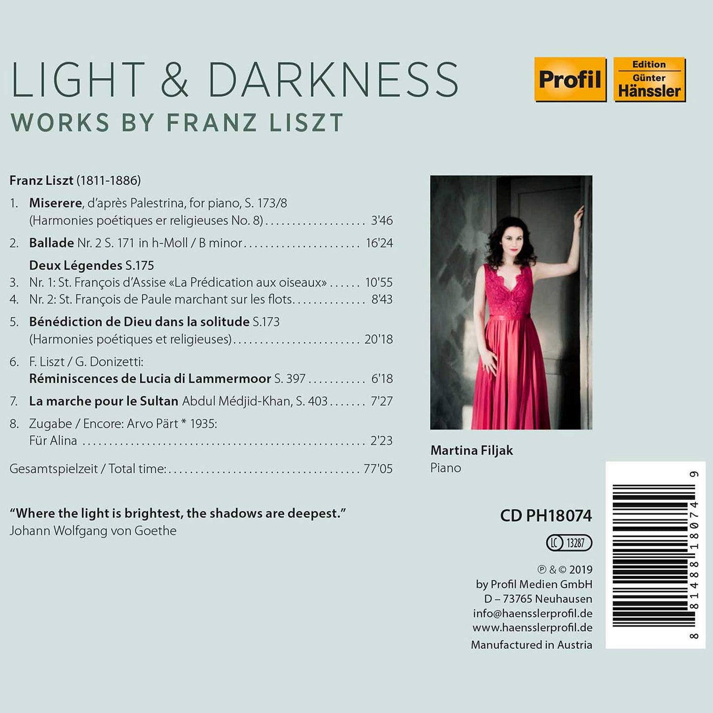 Light & Darkness - Works by Franz Liszt