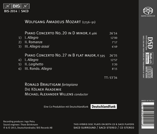 Mozart: Piano Concertos Nos. 20 & 27