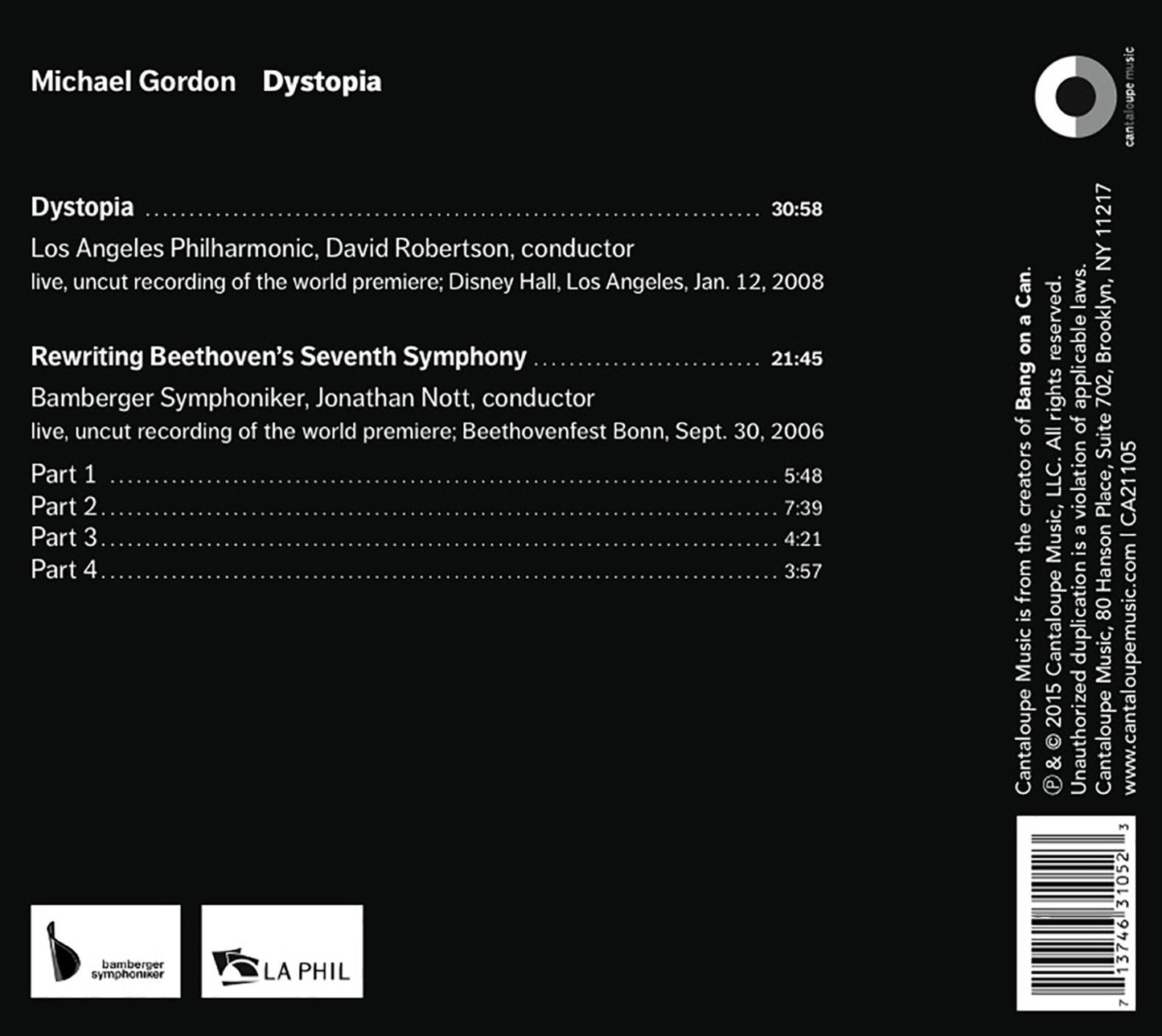 Michael Gordon: Dystopia (Live)