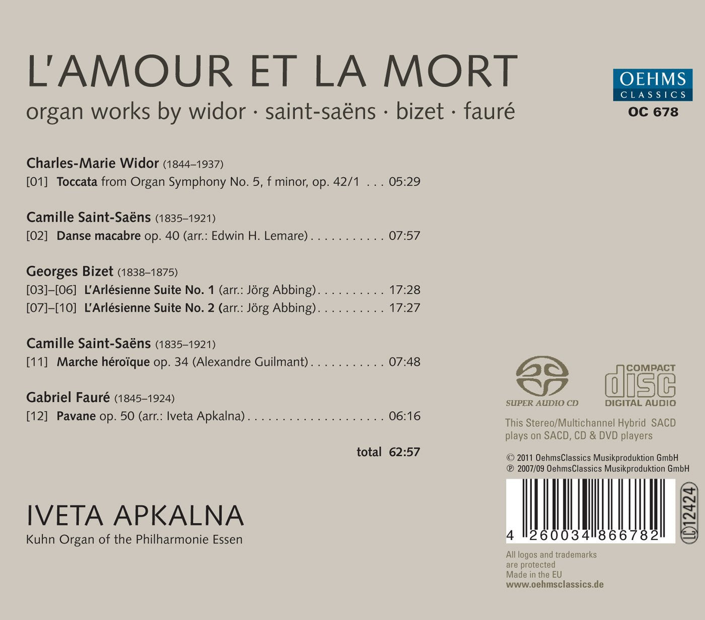 L'amour et la mort: Organ Works by Widor, Saint-Saens, Bizet