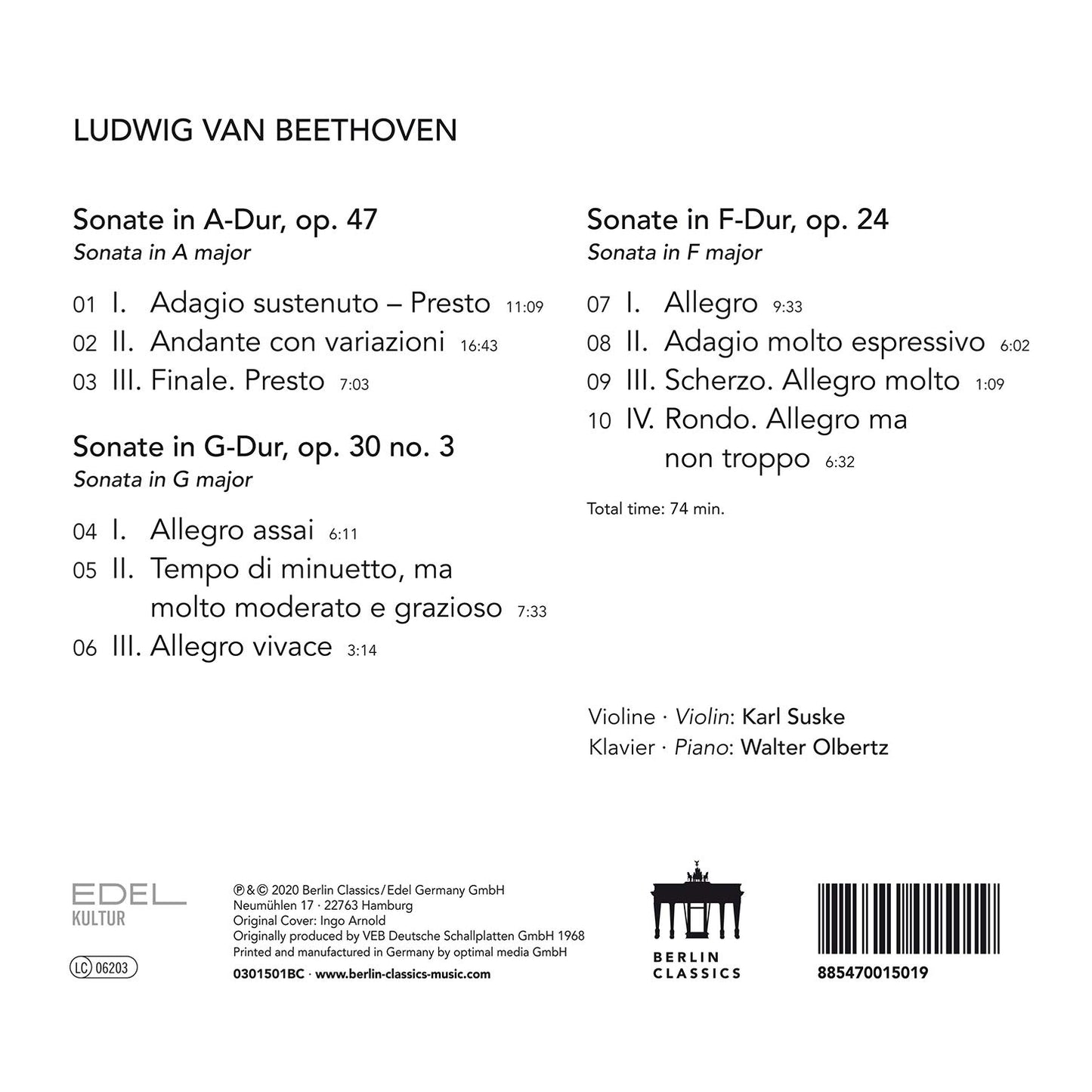 SONATE FUR KLAVIER UND VIOLINE