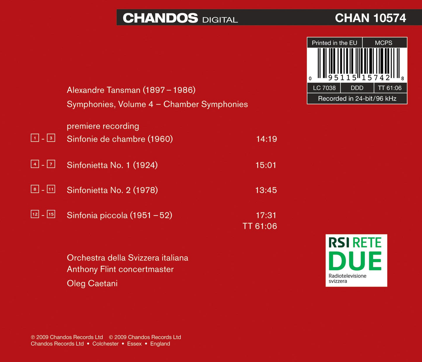Tansman, A.: Symphonies, Vol. 4