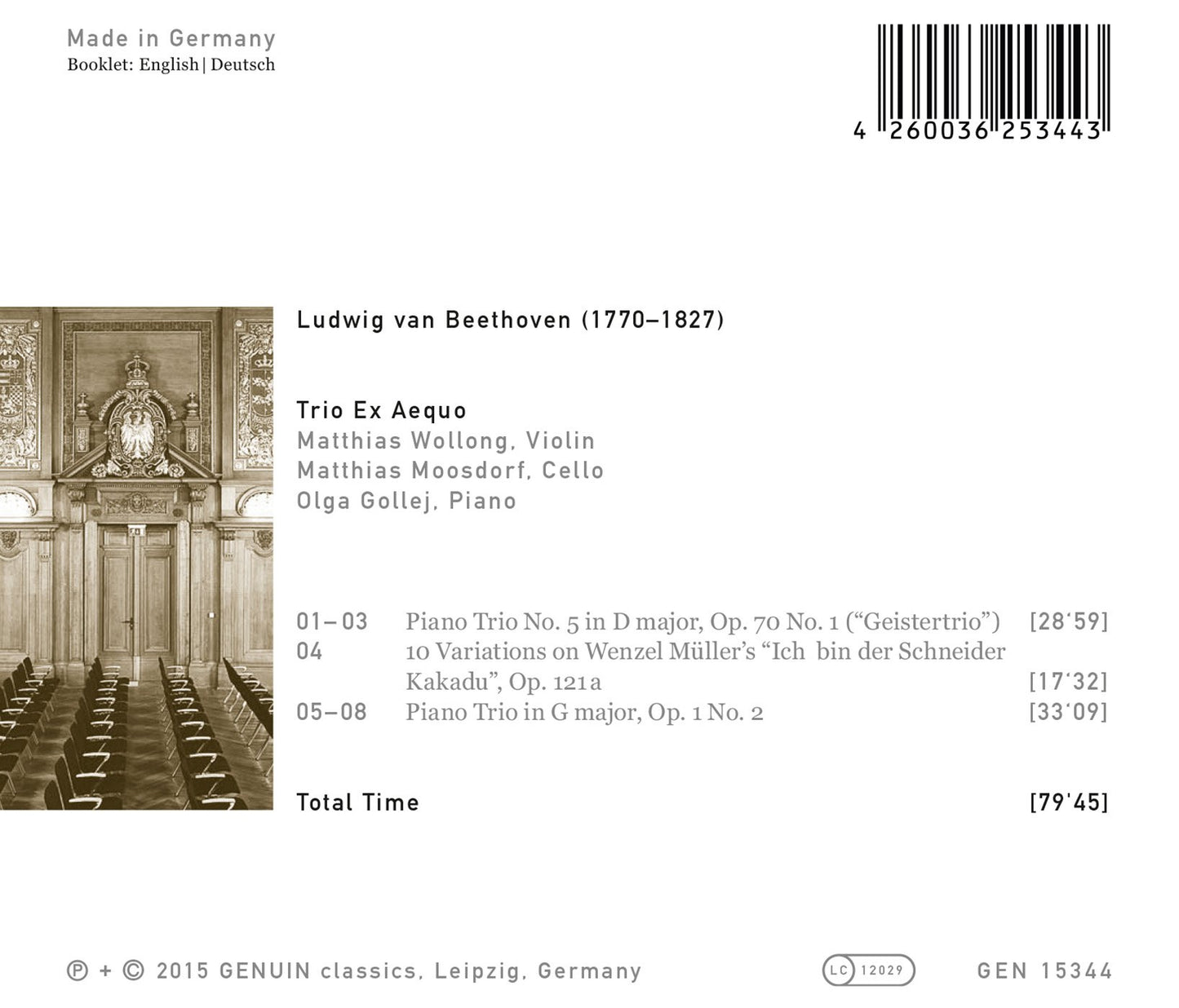 Beethoven: Piano Trio No. 5, Variations in G Major & Piano T