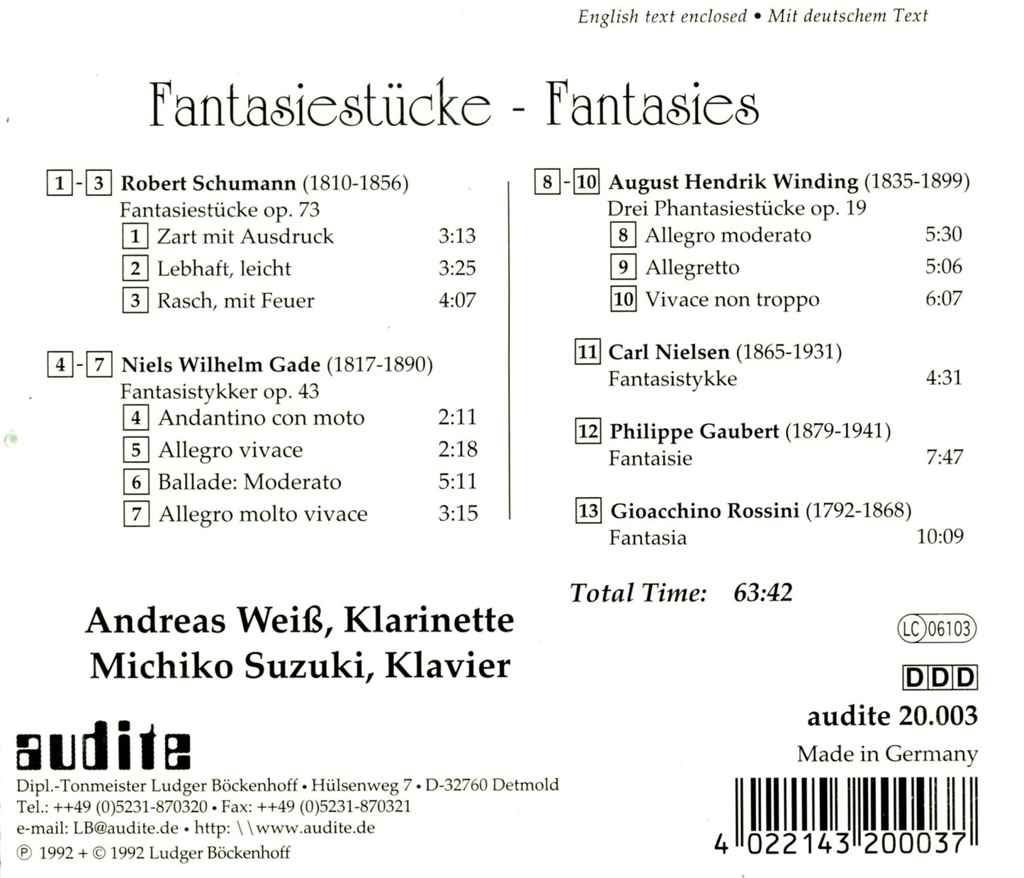 FANTASIES: FANTASIE STUCKE