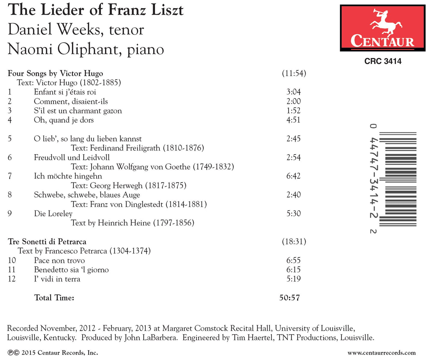 The Lieder of Franz Liszt