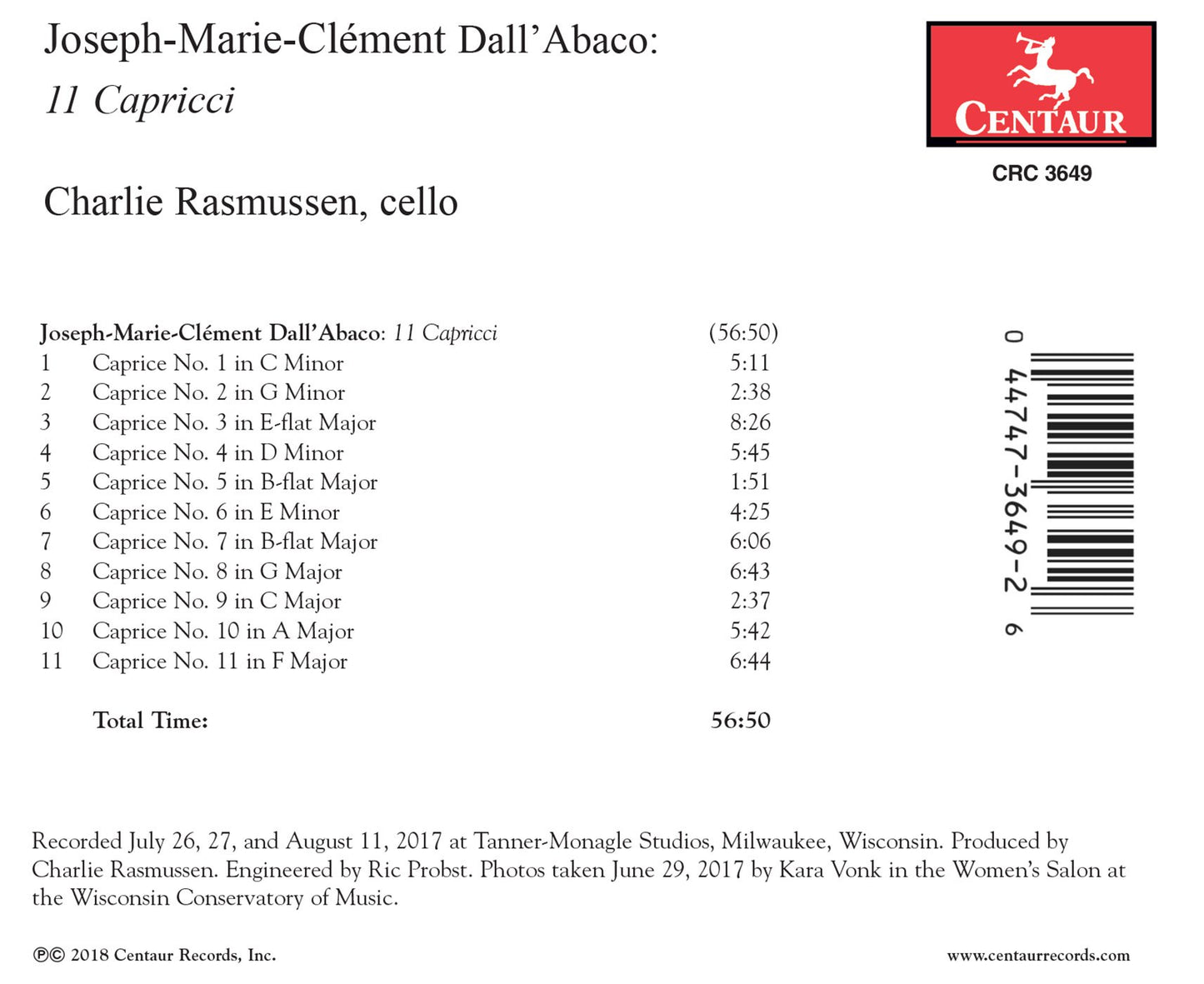 Dall'Abaco: 11 Capricci