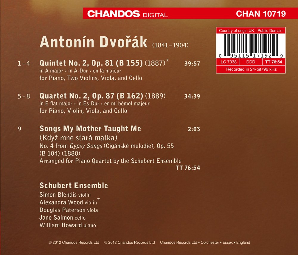 Dvorak: Quartet No. 2 - Piano Quintet in A major, Op. 81 - A