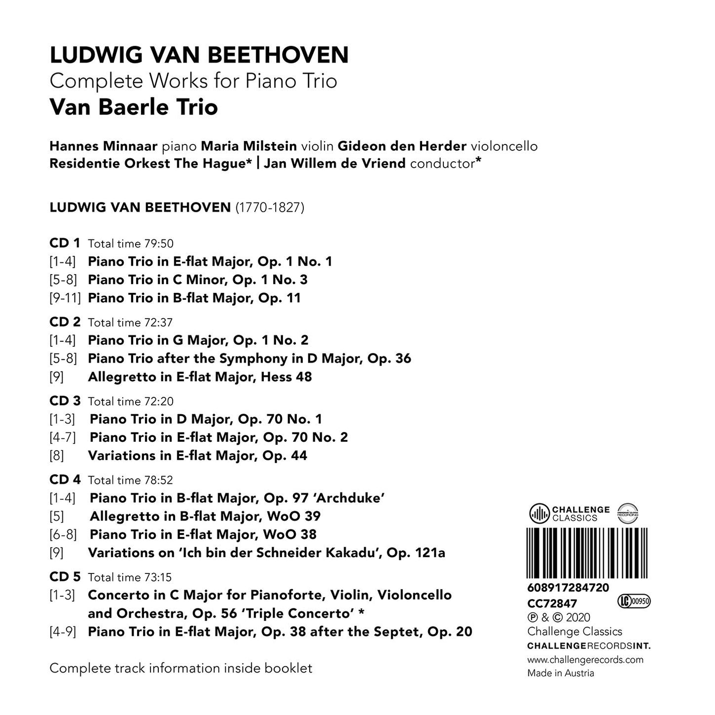 Complete Works For Piano Trio