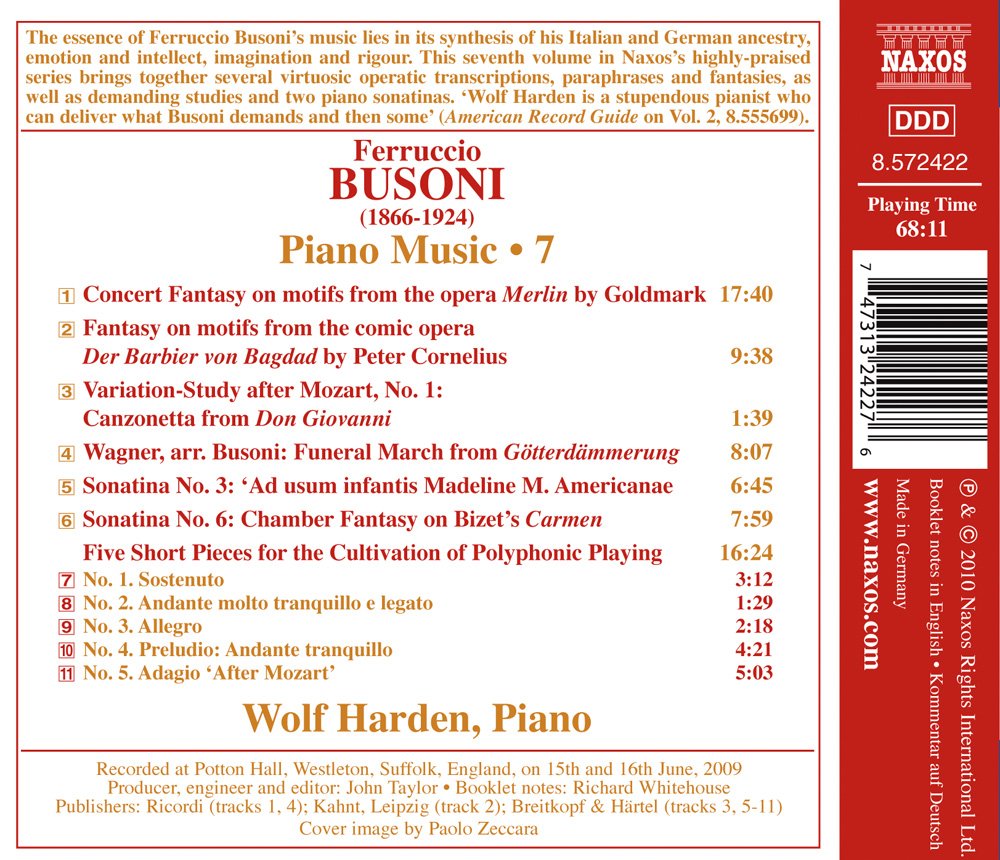 Busoni: Piano Music, Vol.  7