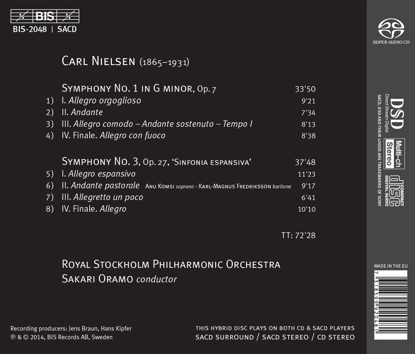 Nielsen: Symphonies Nos. 1 & 3
