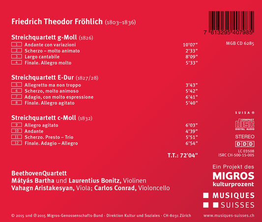 Fröhlich: String Quartets