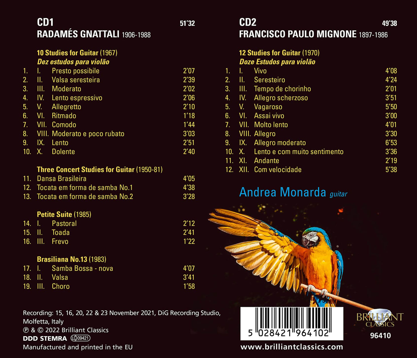 Gnattali & Mignone: Complete Studies for Guitar