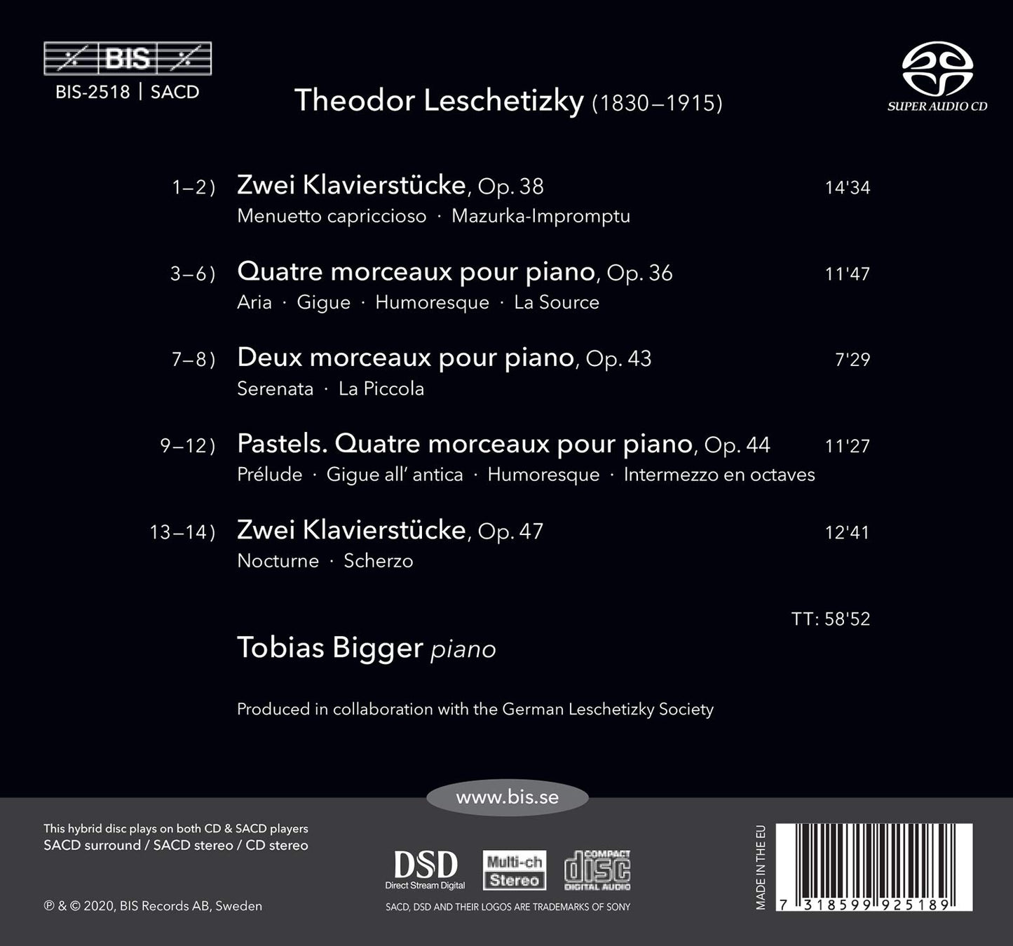 Theodor Leschetizky: Morceaux pour Piano
