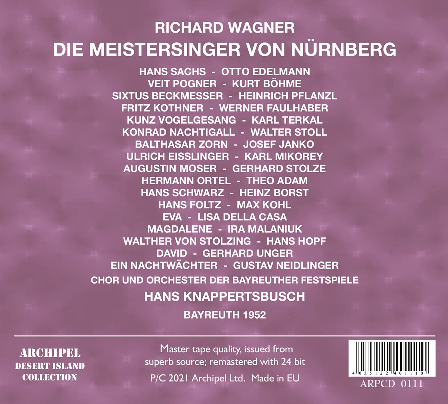 Die Meistersinger von Nürnberg conducted by Hans Knappertsbu