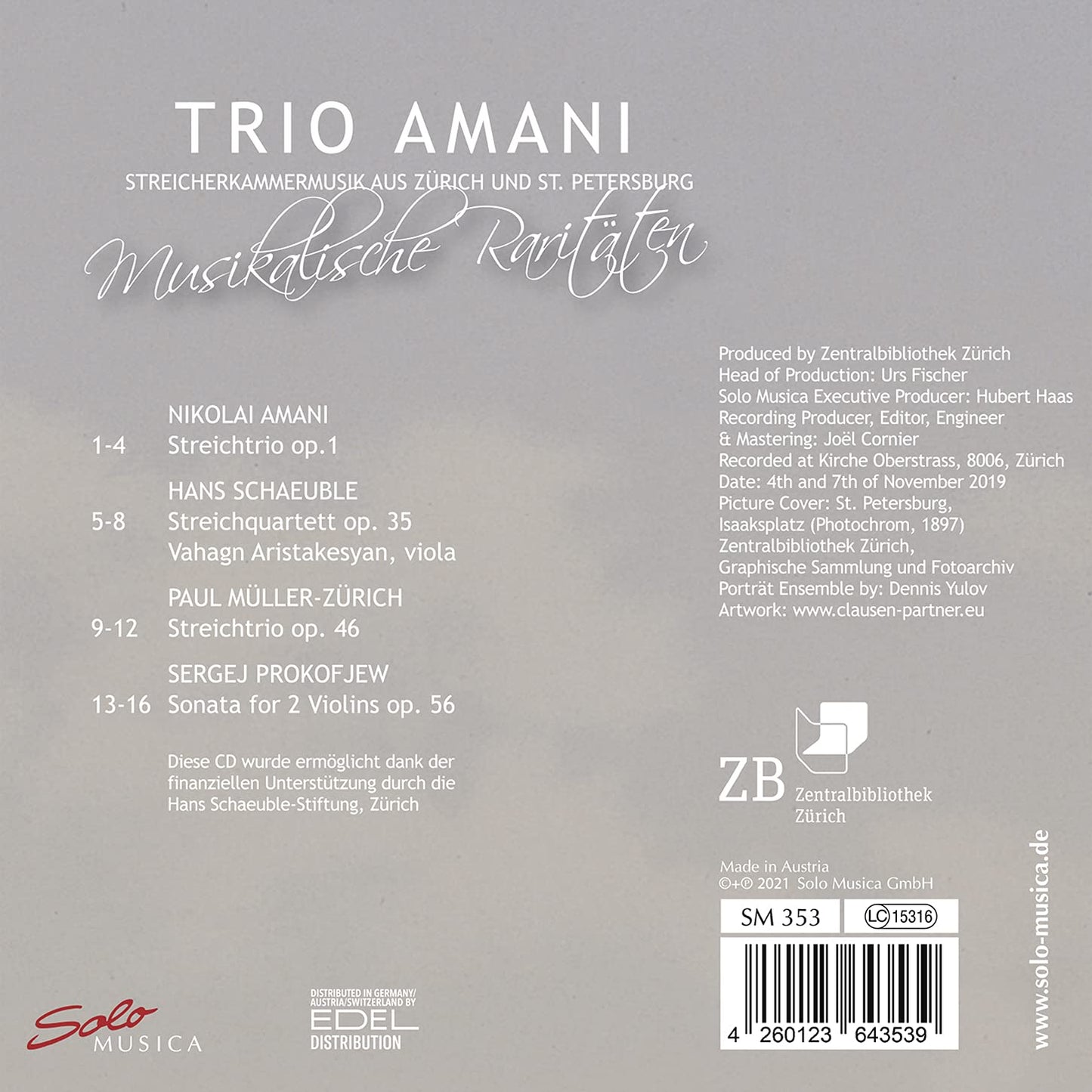 Musical Rarities - String Chamber Music from Zurich and St.