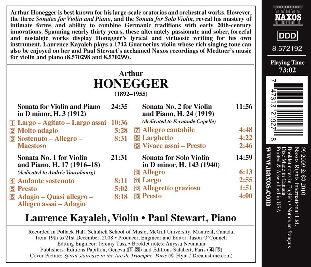 Honegger: Complete Violin Sonatas