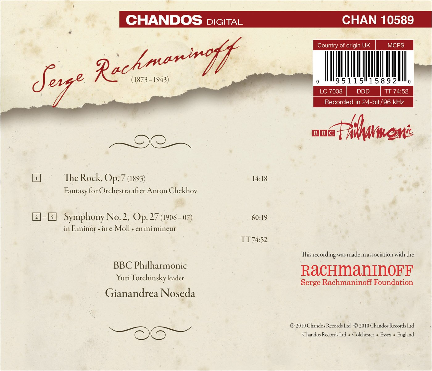 Rachmaninov: Symphony No. 2 / The Rock