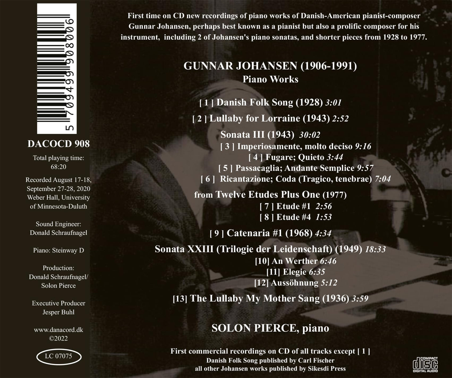 Johansen: Piano Works