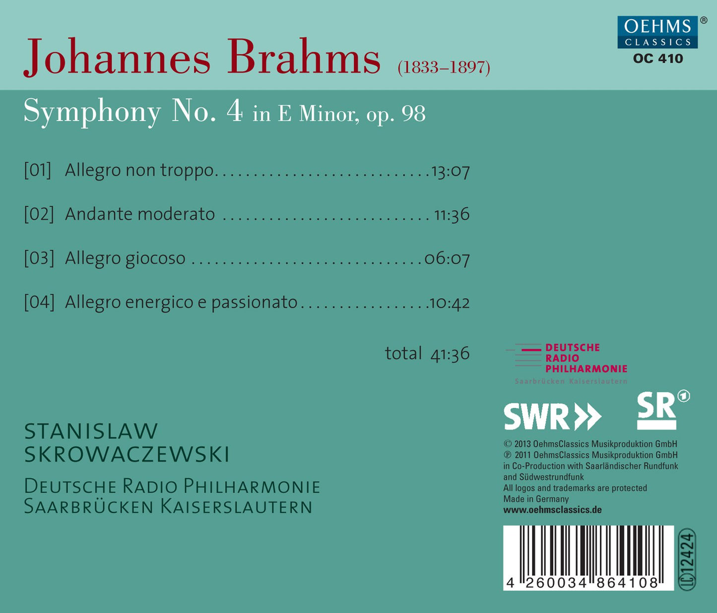 Brahms: Symphony No. 4 in E Minor, Op. 98