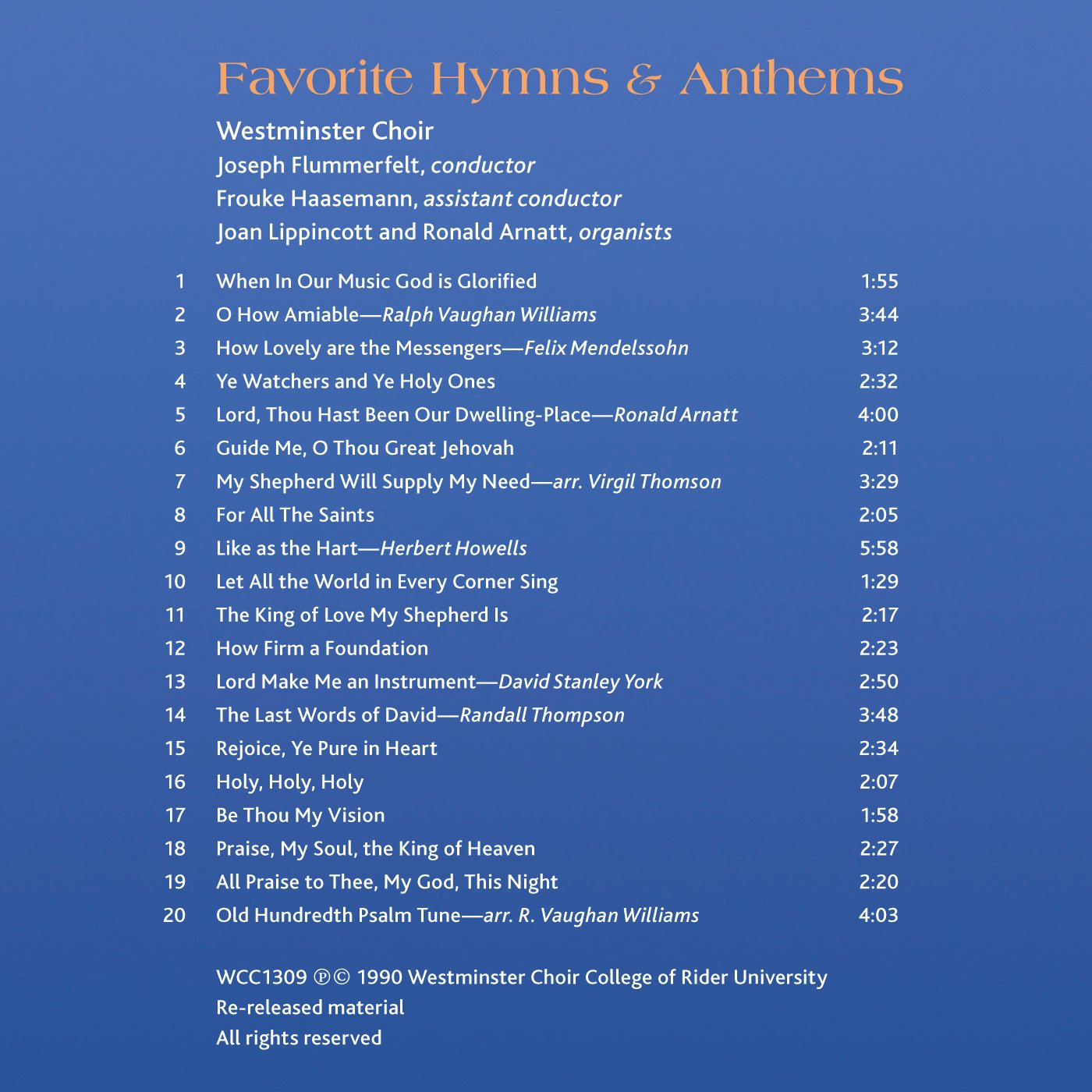 Westminster Choir: Favorite Hymns and Anthems