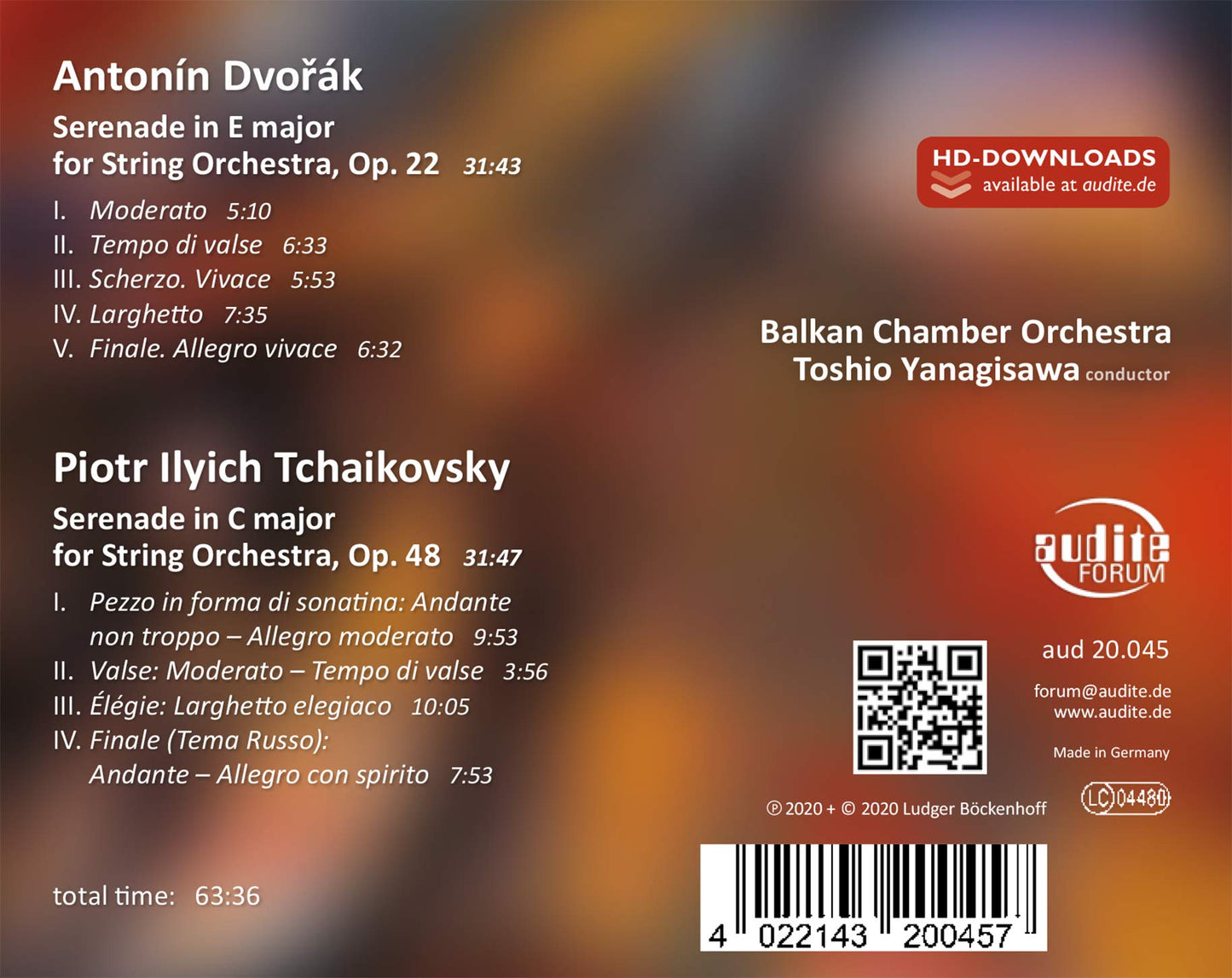 Dvorák: Serenade, Op. 22 - Tchaikovsky: Serenade, Op. 48