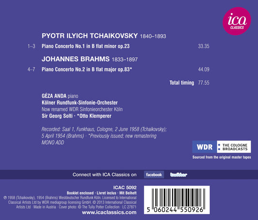 Tchaikovsky: Piano Concerto No. 1 - Brahms: Piano Concerto N