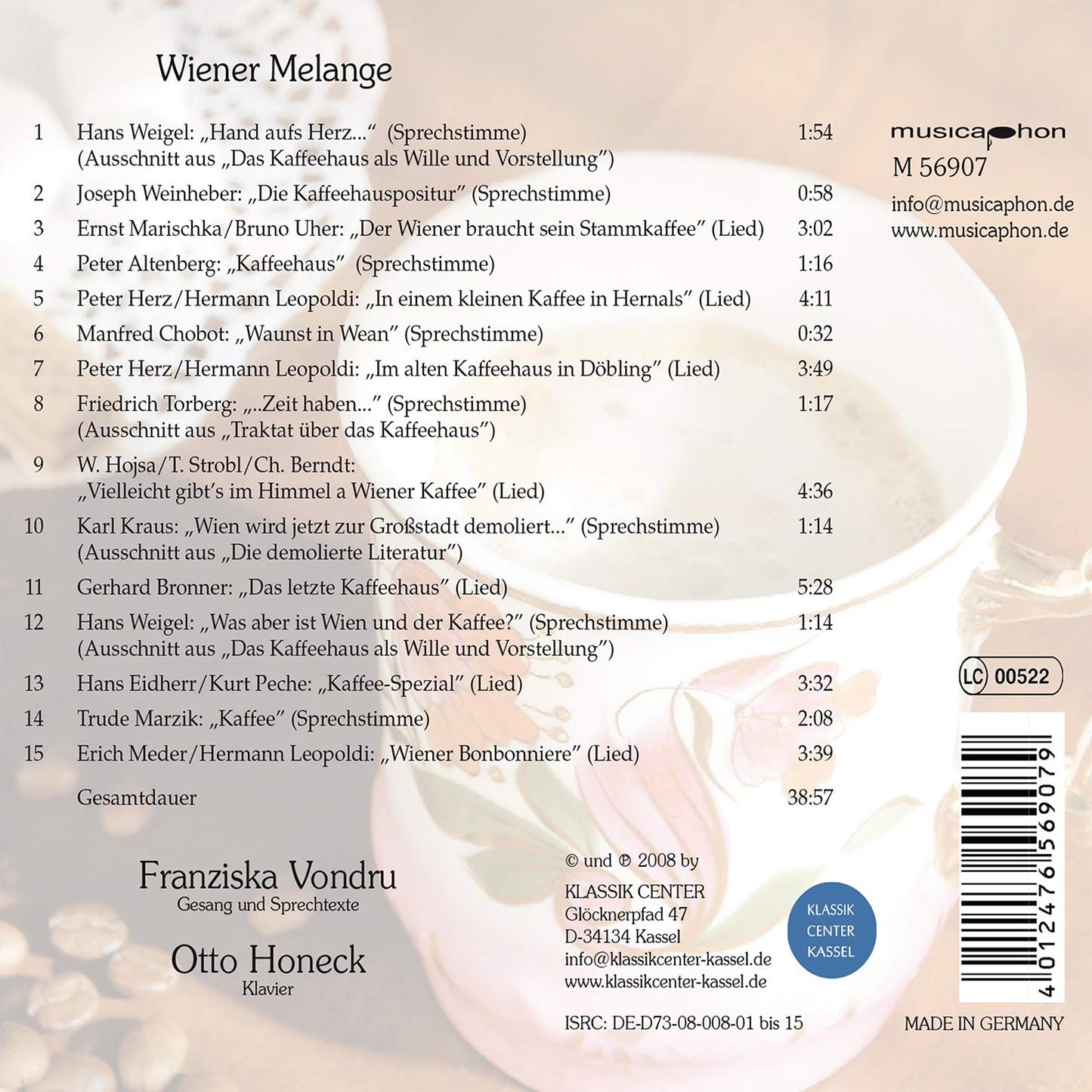Wiener Melange - Lieder und Texte und rum das Wiener Kaffeeh