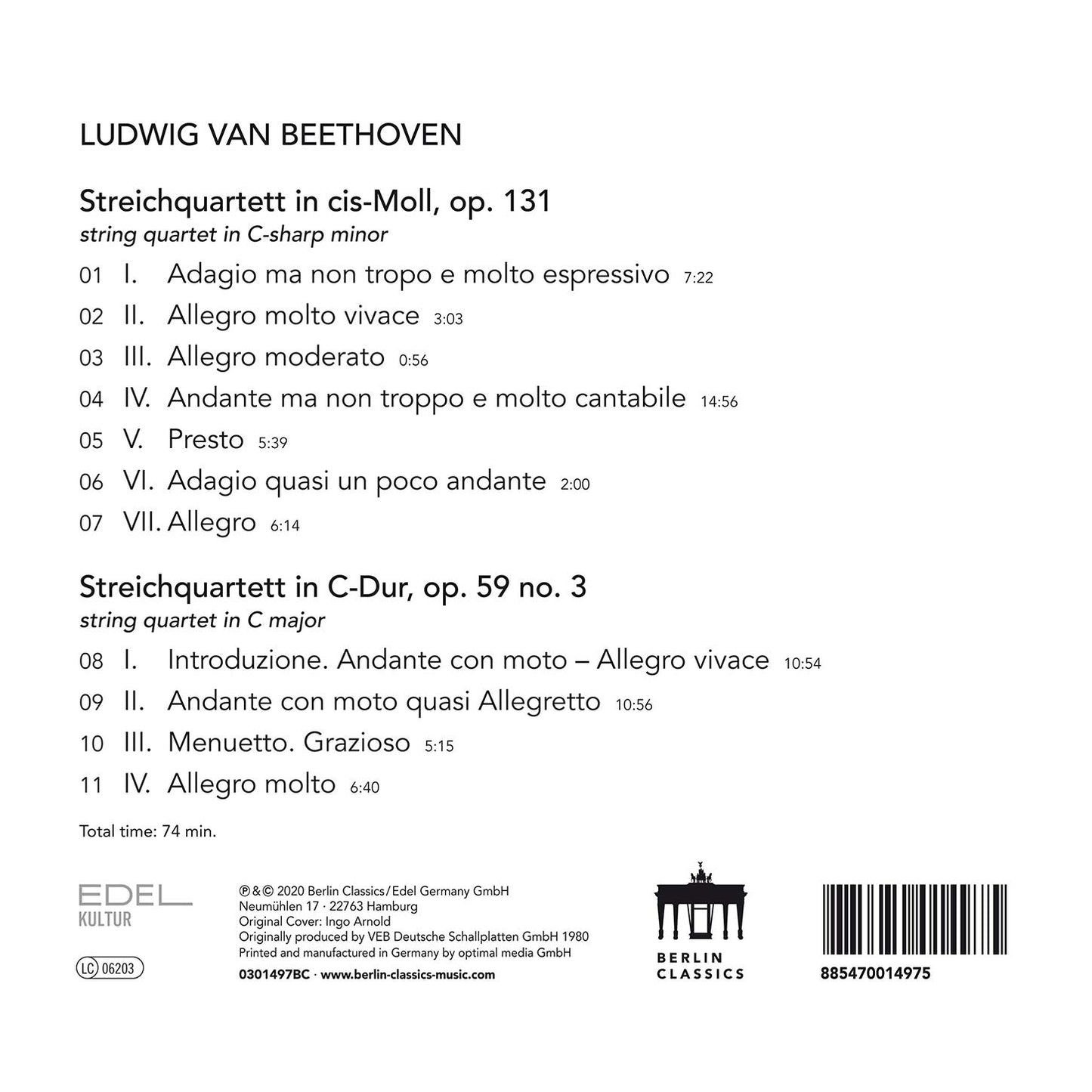 STREICHQUARTETT CIS-MOLL