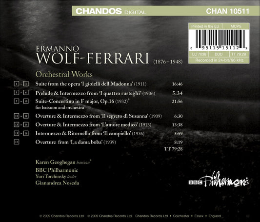 Wolf-Ferrari, E.: Gioielli Della Madonna Suite (I) / Suite-C