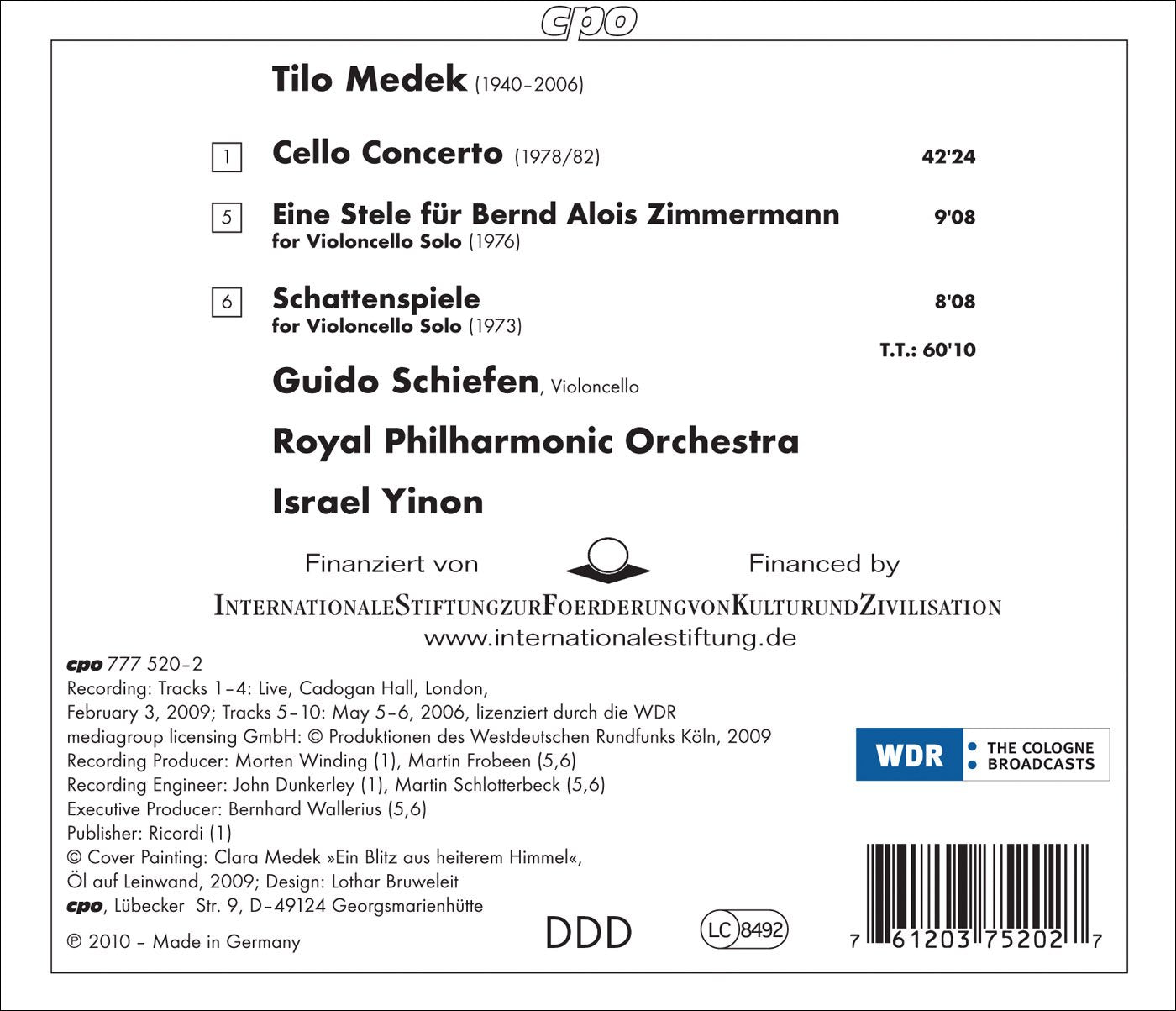 Medek: Cello Concerto No. 1, Eine Stele für Bernd Alois Zimm