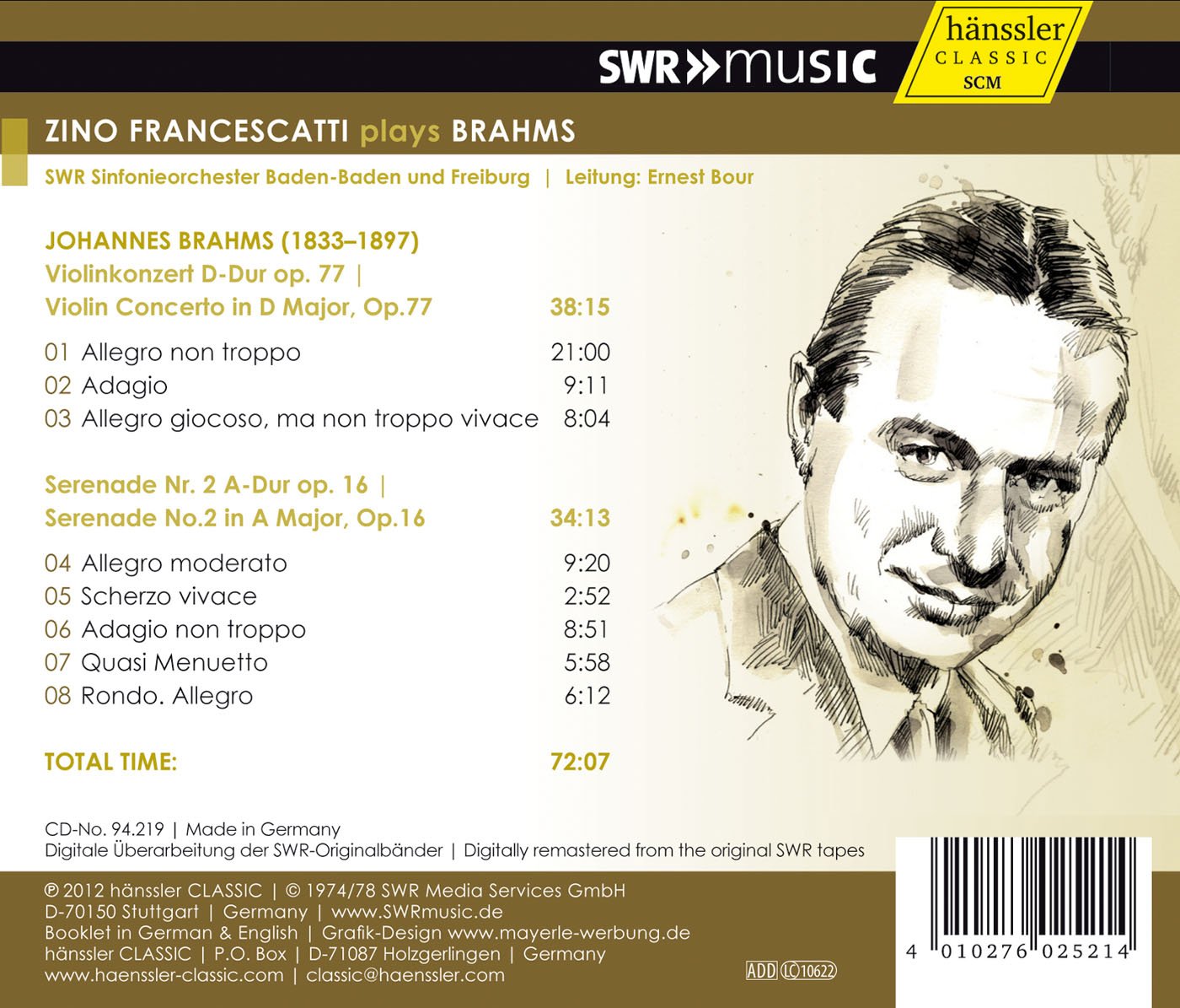 Zino Francescatti plays Brahms