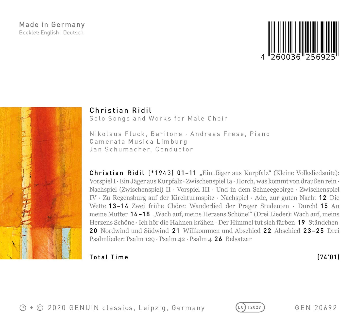 Ridil: Solo Songs and Works for Male Choir