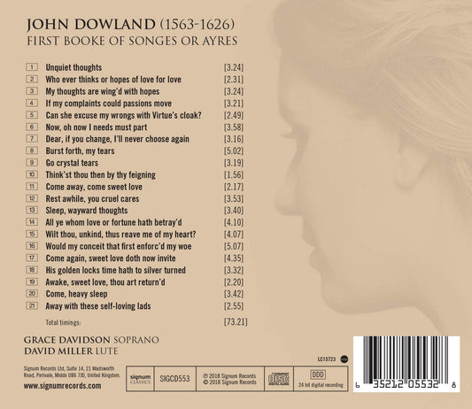 Dowland: First Booke of Songes or Ayres