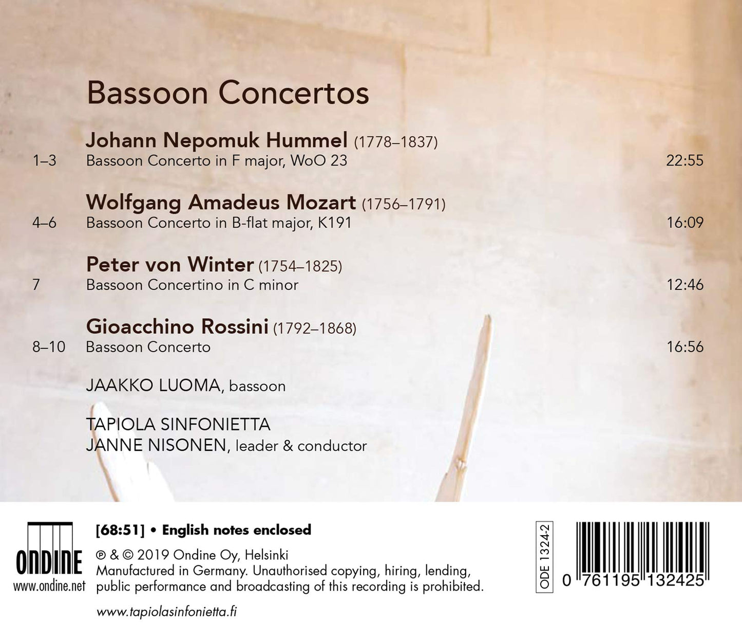 Mozart, Winter, Hummel & Rossini: Bassoon Concertos