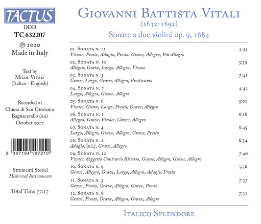 Vitali: Sonate a due violini, Op. 9