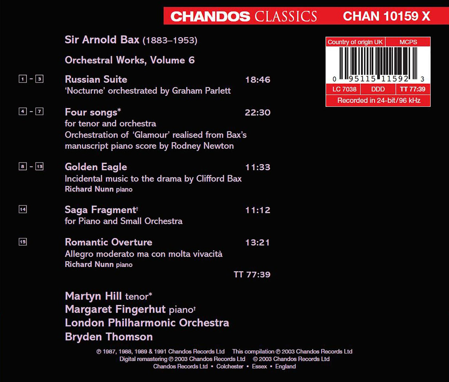 BAX: Orchestral Works, Vol. 6: Romantic Overture / Russian S