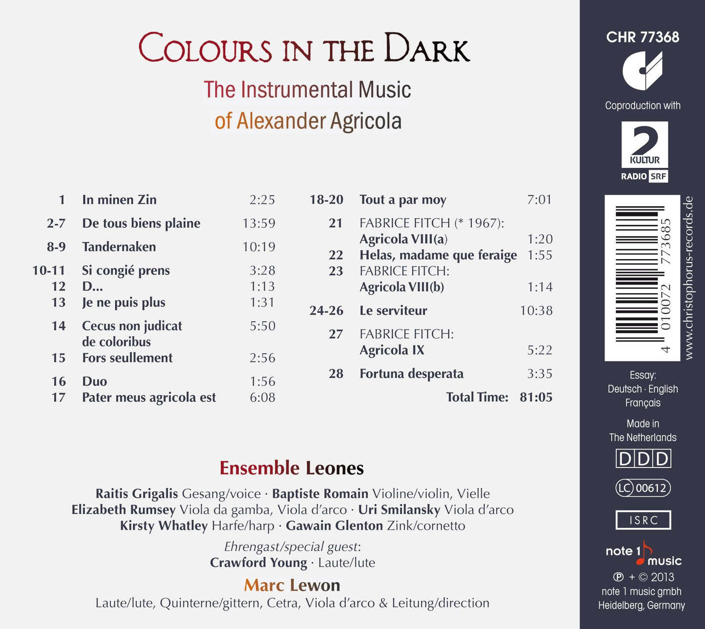 Colours in the Dark
