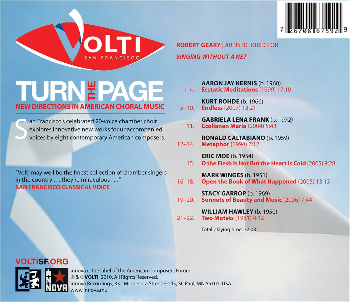Turn the Page - New Directions in American Choral Music