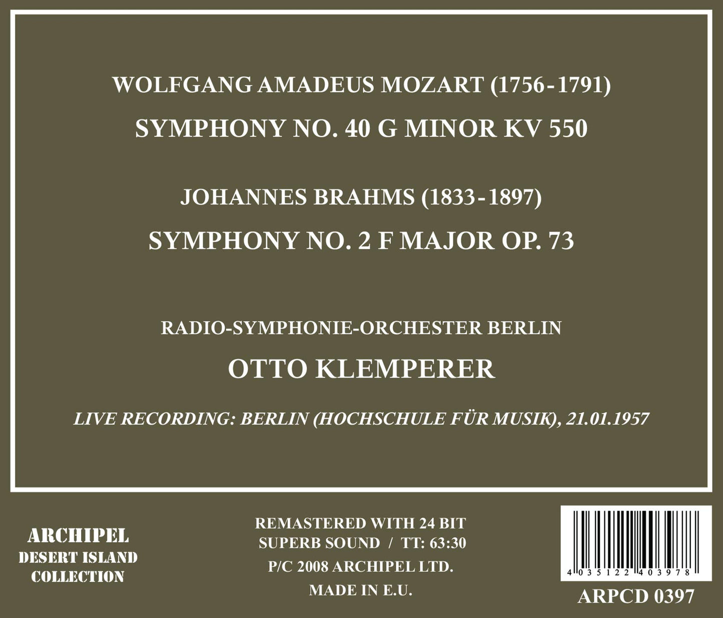 Otto Klemperer live concerto Hochschule für Musik Berlin