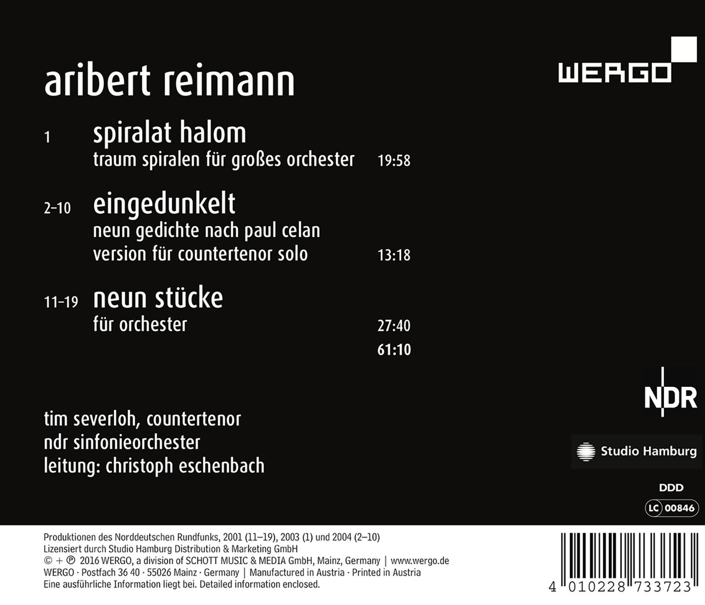 Reimann: Spiralat halom - Eingedunkelt - 9 Stücke