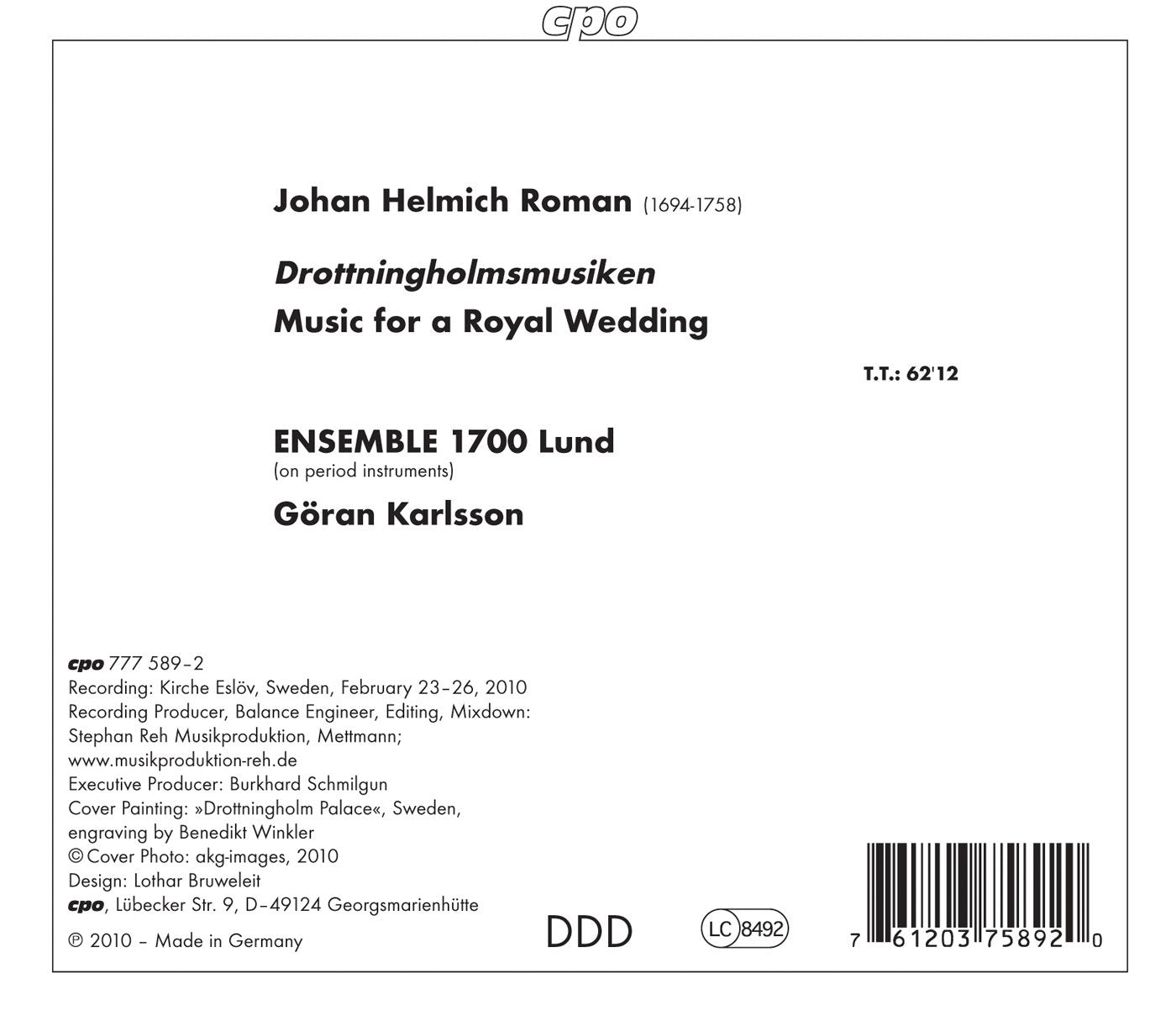 Roman: Drottningholmsmusique