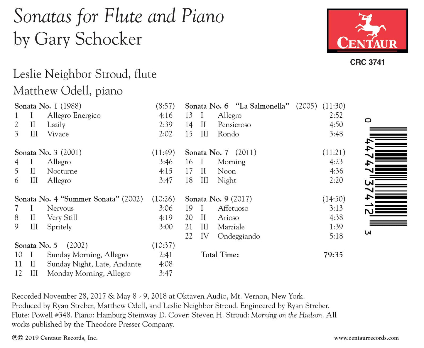 Sonatas for Flute and Piano Gary Schocker