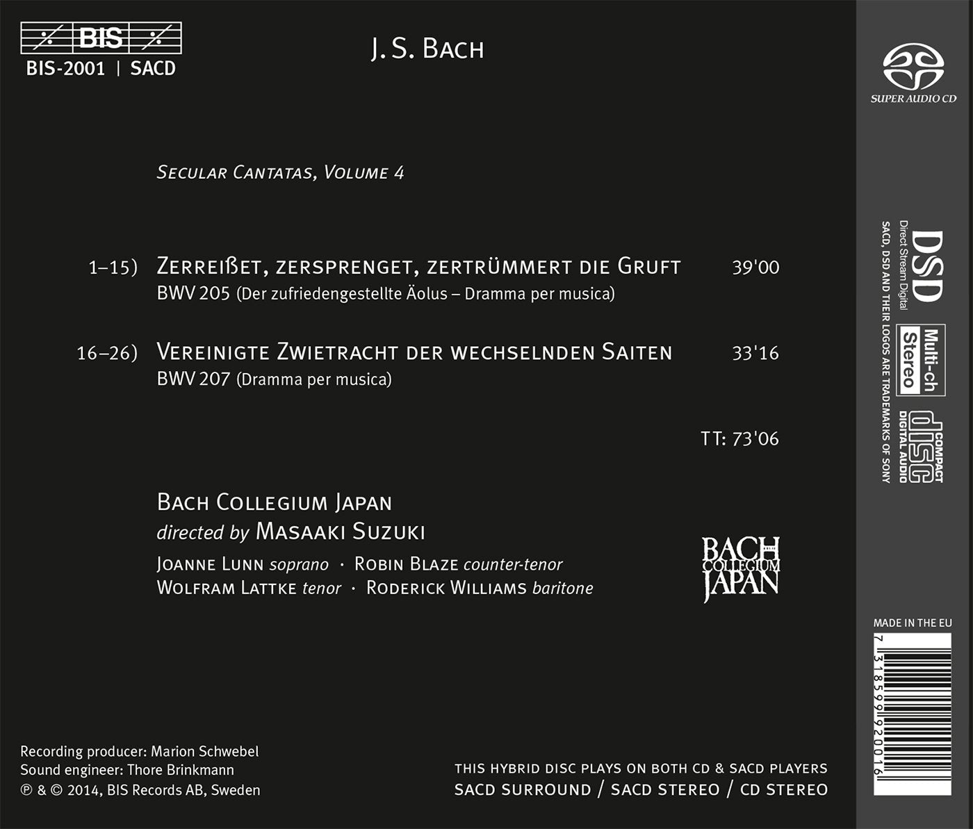 Bach: Secular Cantatas, Vol. 4 (Academic Cantatas)