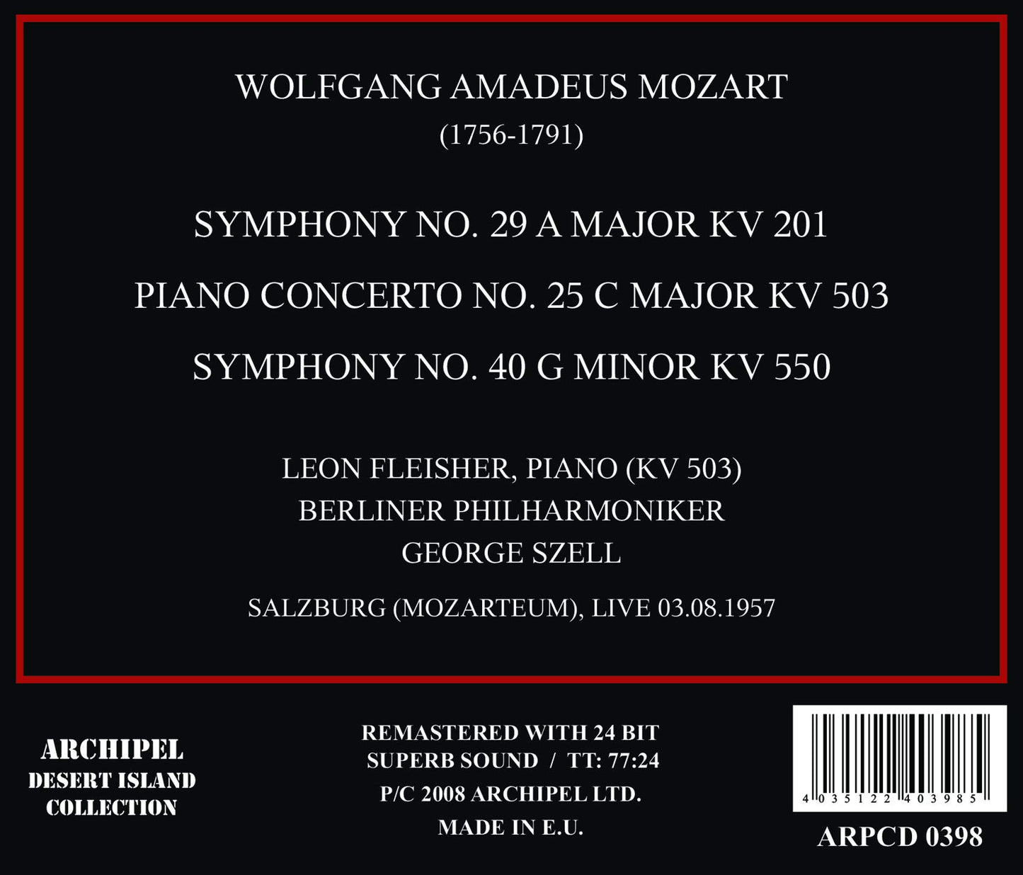 Mozart: Symphonies Nos. 29 & 40 - Piano Concerto No. 25