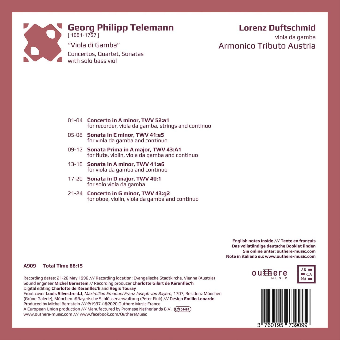 Telemann: Viola di Gamba