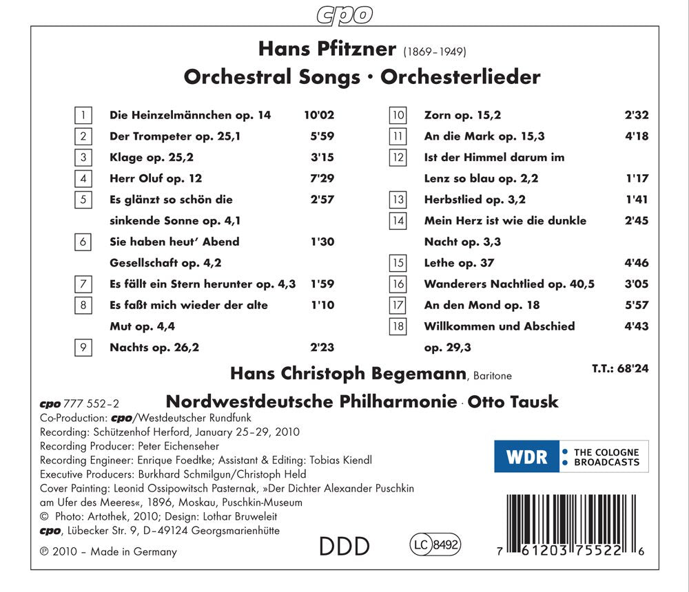 Pfitzner: Orchestral Songs