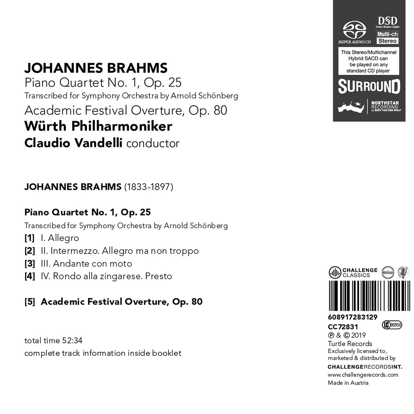PIANO QUARTET NO. 1 ORCHESTRAL